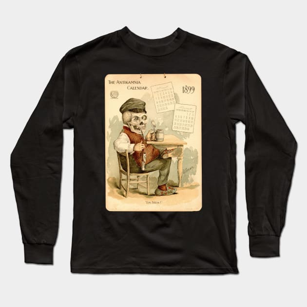 Vintage Skeleton German Long Sleeve T-Shirt by pocketlama